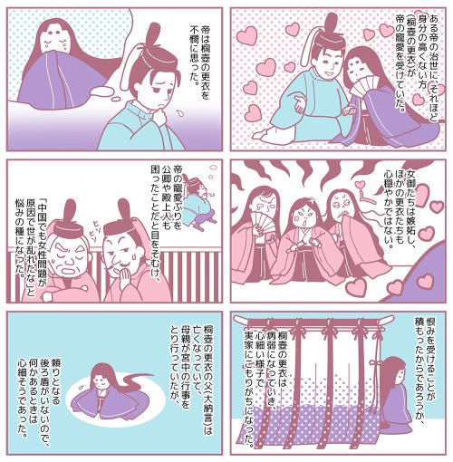 宮廷の出来事を描いた歴史的なコミック