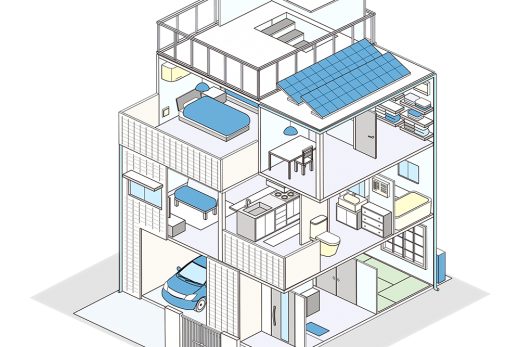 戸建ての俯瞰図イラスト