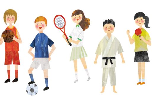 スポーツをする5人の子供たち