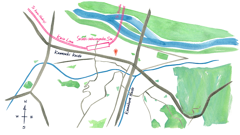 台北大学周辺の手描き地図イラスト