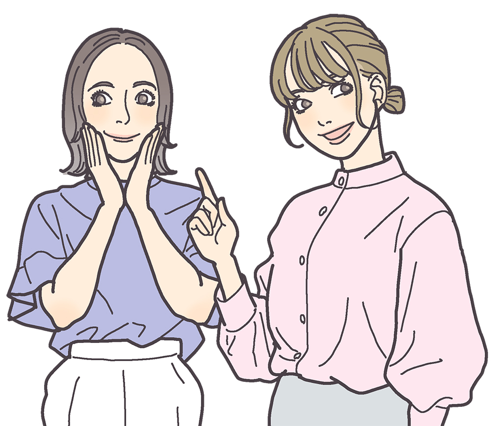 美容の話をする女性二人