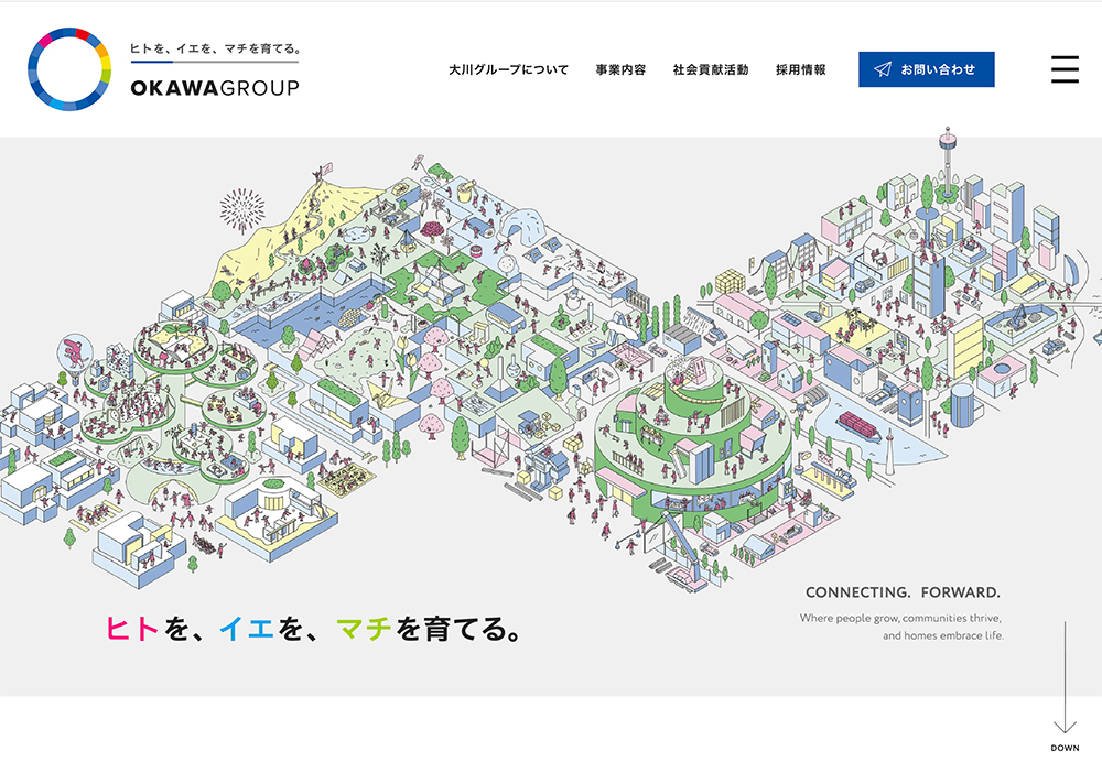 isometric city landscape transition