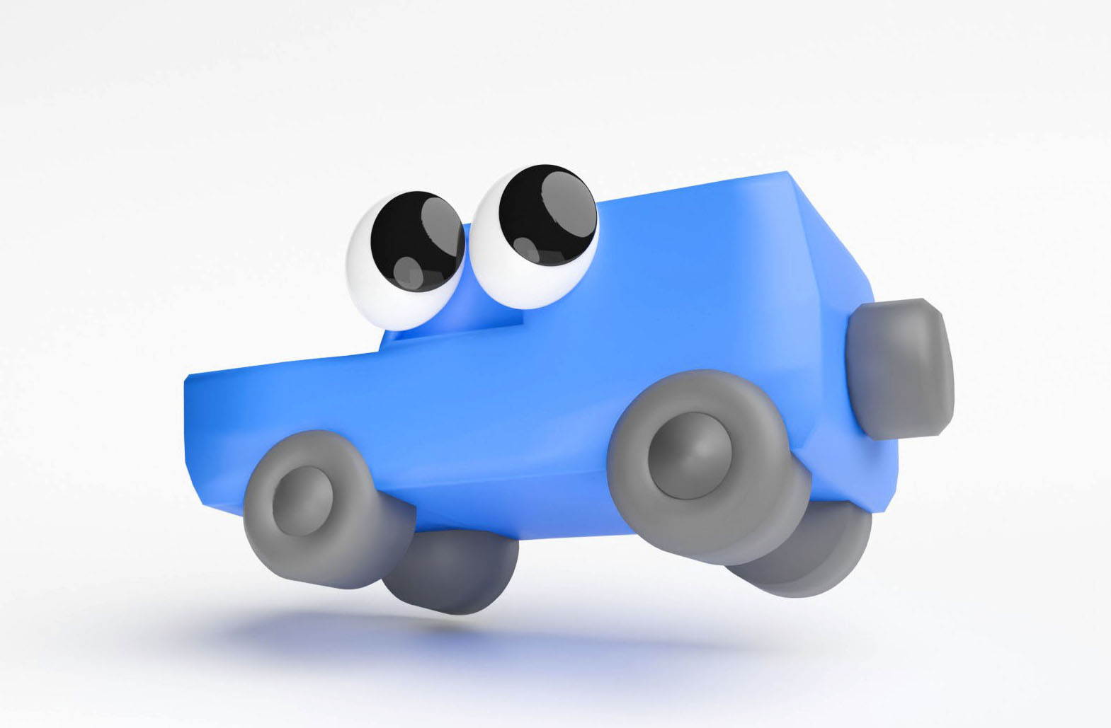 車のキャラクター制作。3Dイラストのクルマのキャラクター。