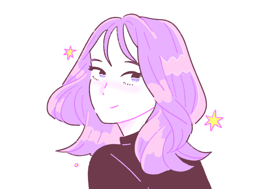 笑顔の女性のポートレートイラスト