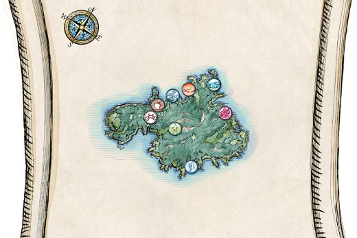 ファンタジー島地図アイコン俯瞰