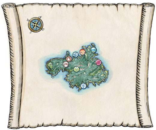 ファンタジー島地図アイコン俯瞰
