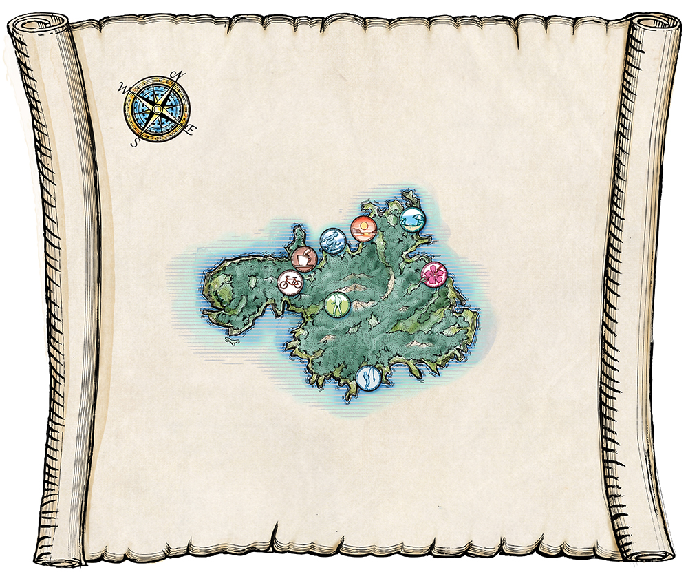 ファンタジー島地図アイコン俯瞰