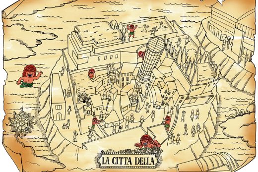 ファンタジー街並み俯瞰図キャラクター