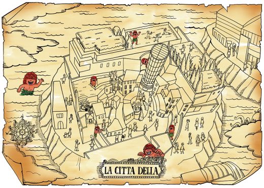 ファンタジー街並み俯瞰図キャラクター
