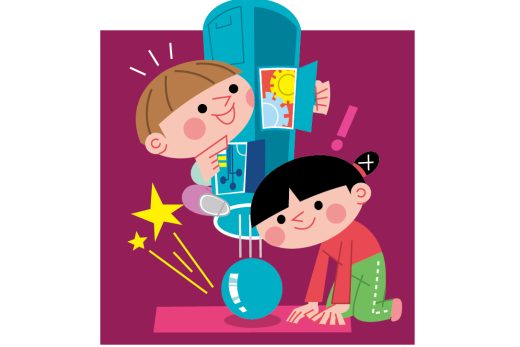 子供たちの科学実験のイラスト