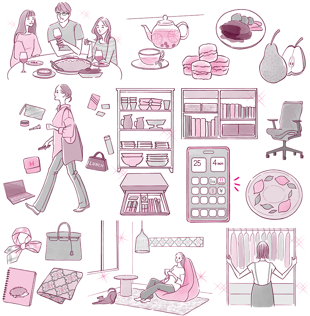現代女性の生活、ファッションイラスト