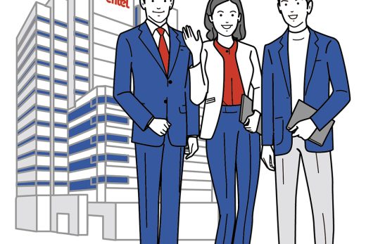 Pentel office building and business team