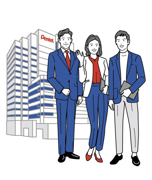 Pentel office building and business team