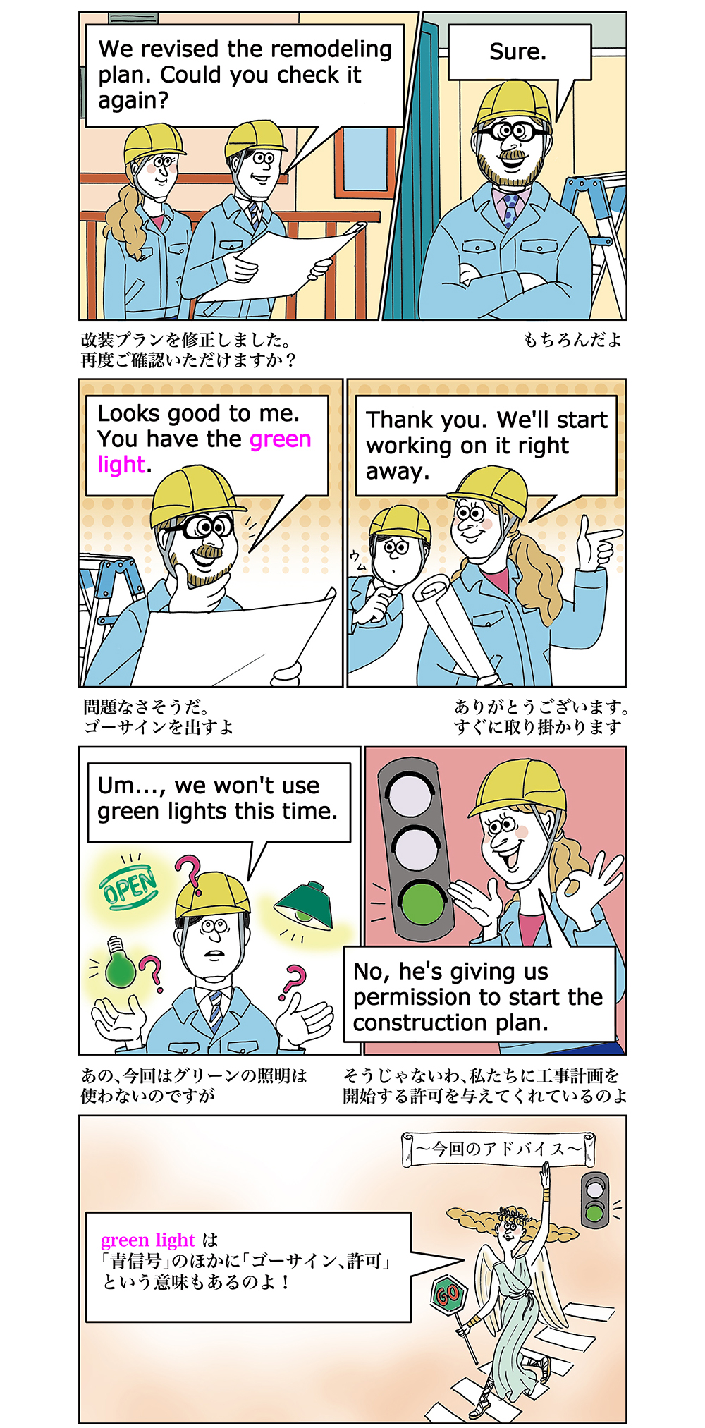 リフォームプラン確認の4コマ漫画