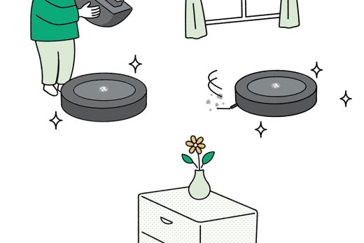 ロボット掃除機とその使用方法のイラスト