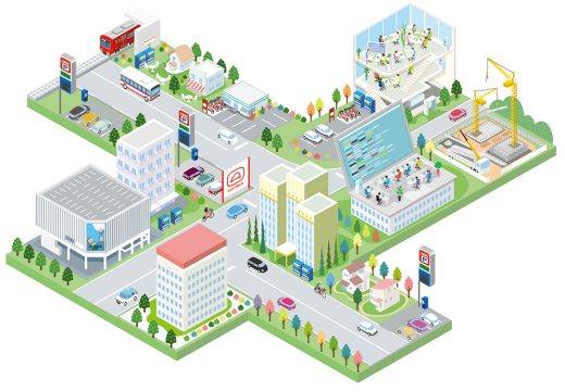 スマートシティ 全体俯瞰 アイソメ図