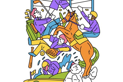 複数のスポーツ競技キャラクター