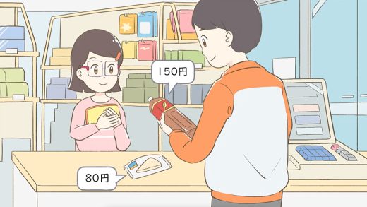 stationery shop checkout scene