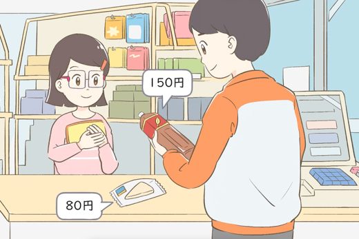 stationery shop checkout scene