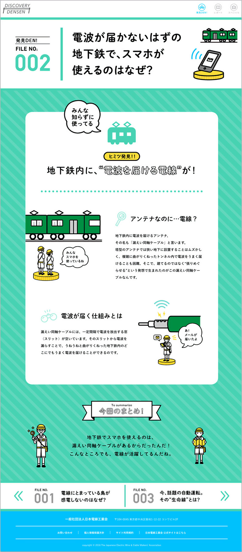 地下鉄でスマホが使える理由を説明するポスター、電車とスマホのイラスト