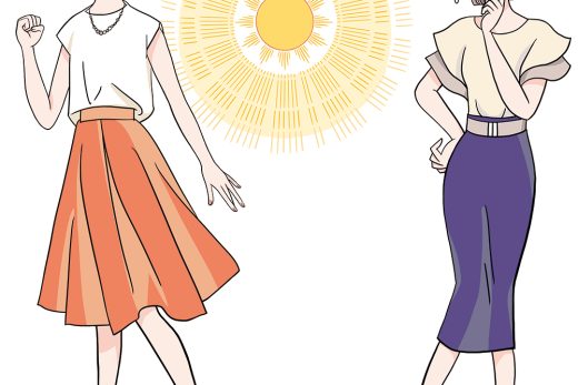 sunny day, two women, fashion reaction