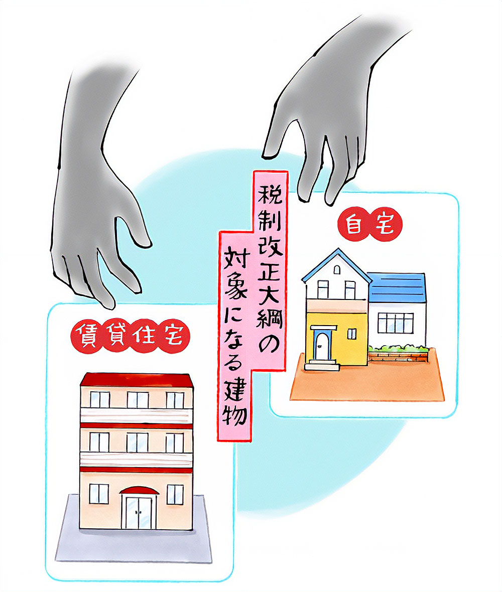 税制改正対象建物のイラスト