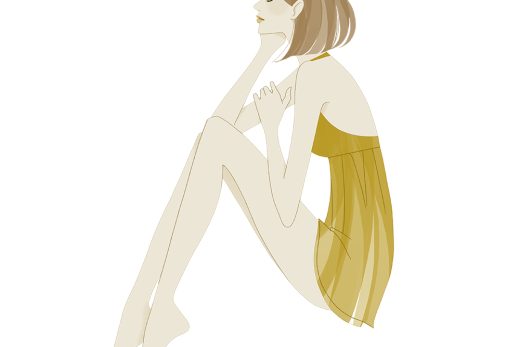 座る女性イラスト