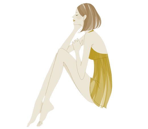 座る女性イラスト